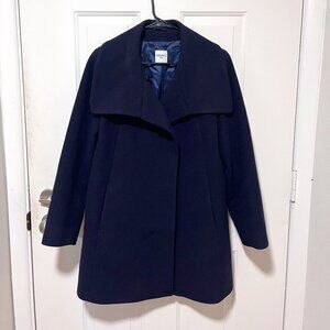 Cinzia Rocca Due Navy Blue Wool + Cashmere Coat